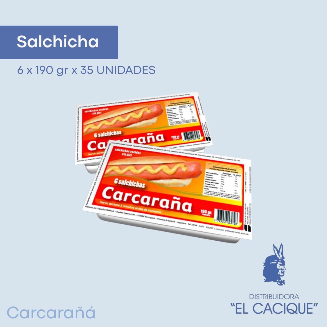 SALCHICHAS 35 x 6 X 190 G.CARCARAÑA