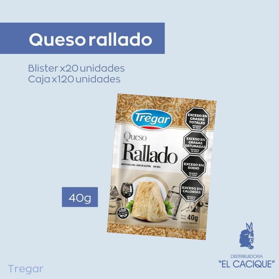QUESO RALLADO 20 X 40 GRS. TREGAR