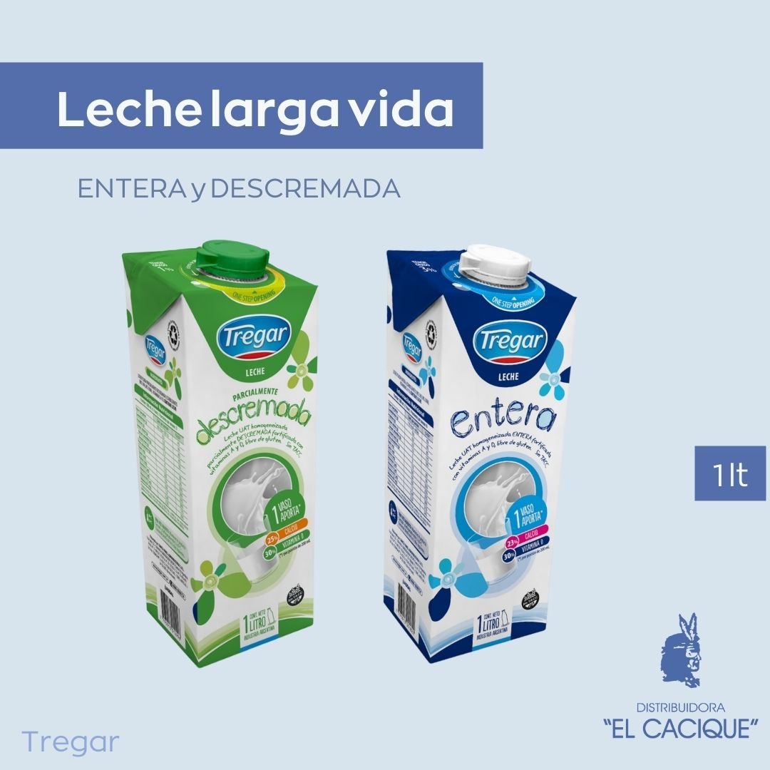 LECHE ENTERA UAT TREGAR PACK 12 X 1 LT